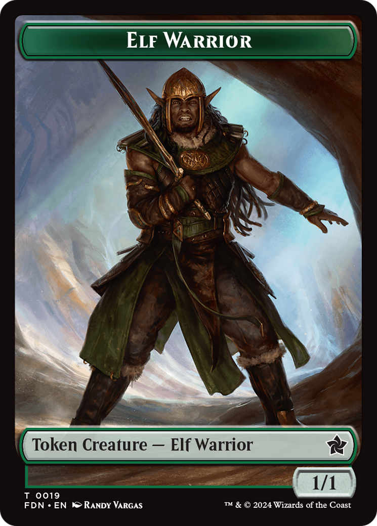 Elf Warrior // Rat (0030) Double-Sided Token [Foundations Tokens] | Good Games Morley