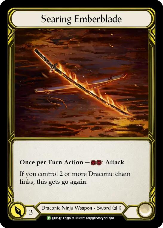 Searing Emberblade (Golden) [FAB147] (Promo)  Cold Foil | Good Games Morley