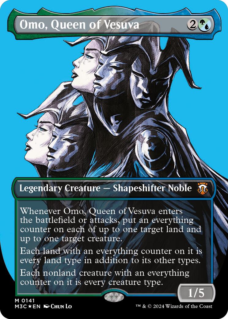 Omo, Queen of Vesuva (Borderless) (Ripple Foil) [Modern Horizons 3 Commander] | Good Games Morley