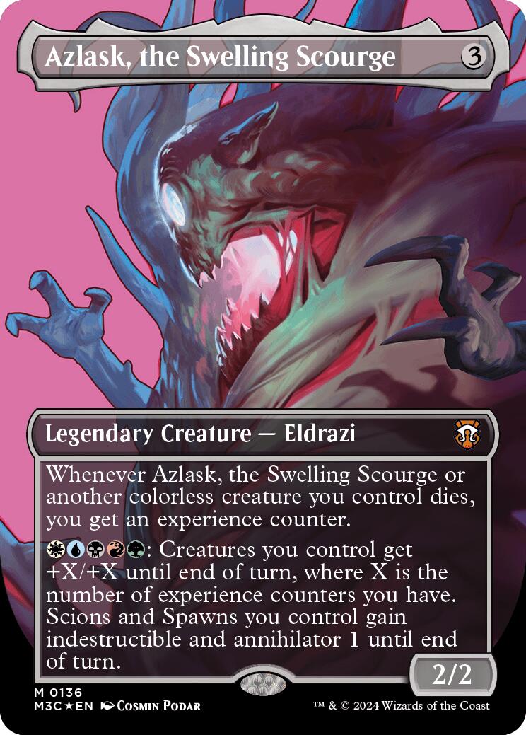 Azlask, the Swelling Scourge (Borderless) (Ripple Foil) [Modern Horizons 3 Commander] | Good Games Morley