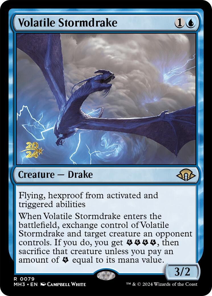 Volatile Stormdrake [Modern Horizons 3 Prerelease Promos] | Good Games Morley