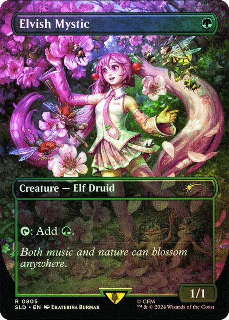 Elvish Mystic (0805 - Japanese Rainbow Foil) [Secret Lair Drop Series] | Good Games Morley