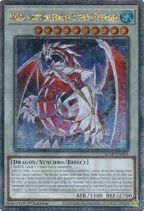 Lancea, Ancestral Dragon of the Ice Mountain (Quarter Century Secret Rare) [BLTR-EN005] Quarter Century Secret Rare | Good Games Morley