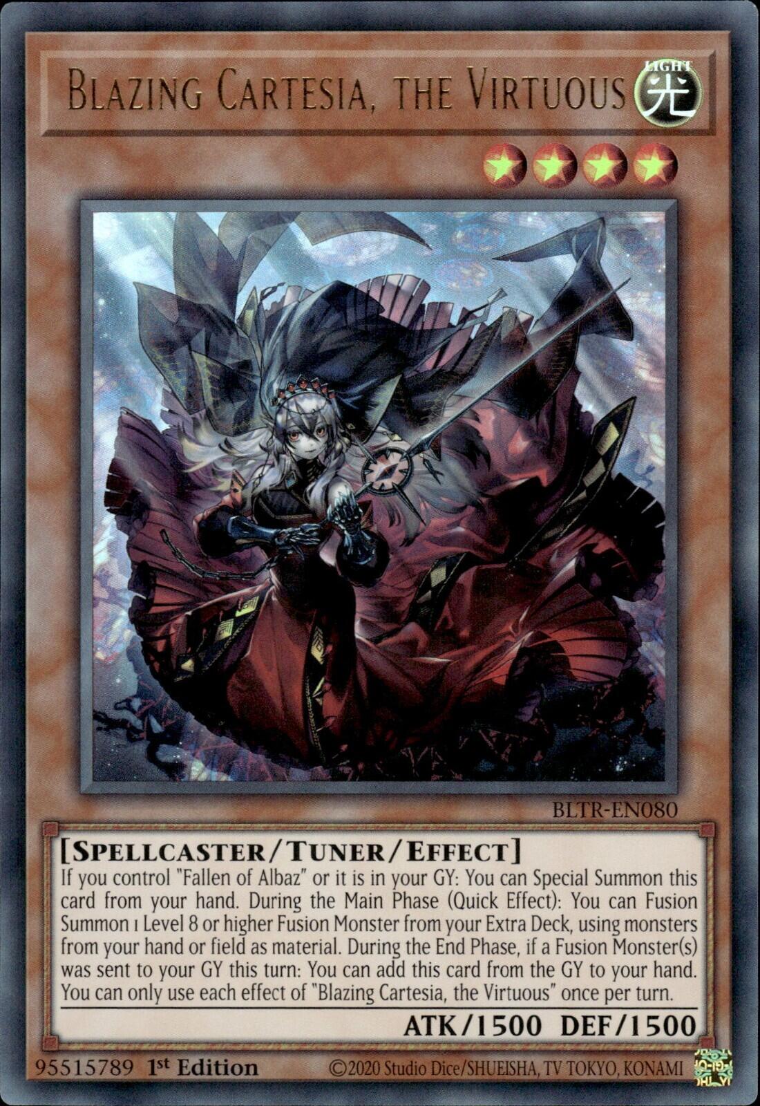 Blazing Cartesia, the Virtuous [BLTR-EN080] Ultra Rare | Good Games Morley