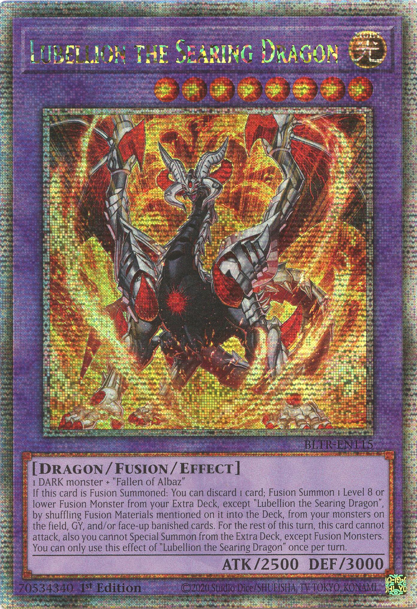 Lubellion the Searing Dragon (Quarter Century Secret Rare) [BLTR-EN115] Quarter Century Secret Rare | Good Games Morley