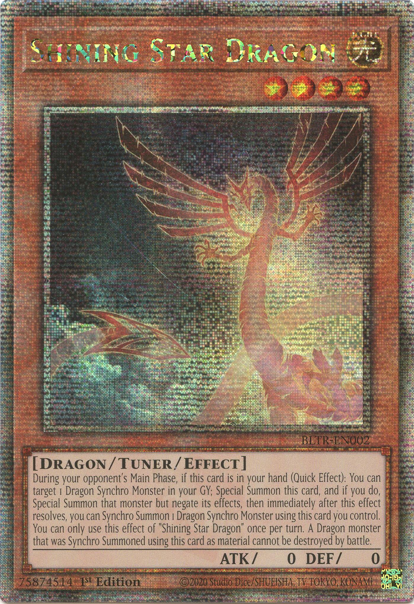 Shining Star Dragon (Quarter Century Secret Rare) [BLTR-EN002] Quarter Century Secret Rare | Good Games Morley