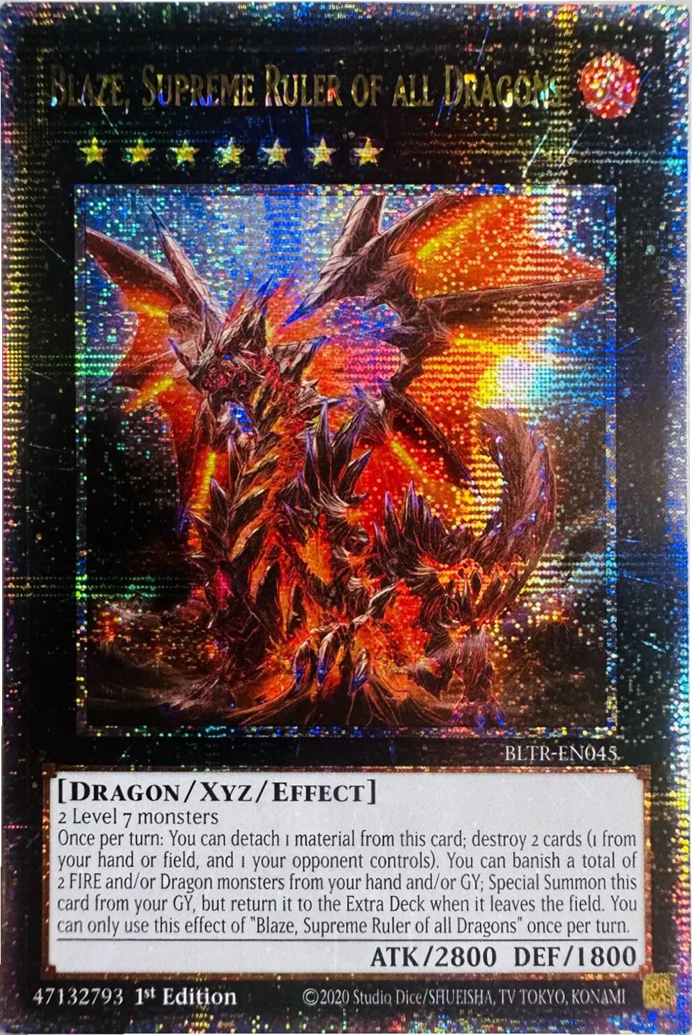 Blaze, Supreme Ruler of all Dragons (Quarter Century Secret Rare) [BLTR-EN045] Quarter Century Secret Rare | Good Games Morley