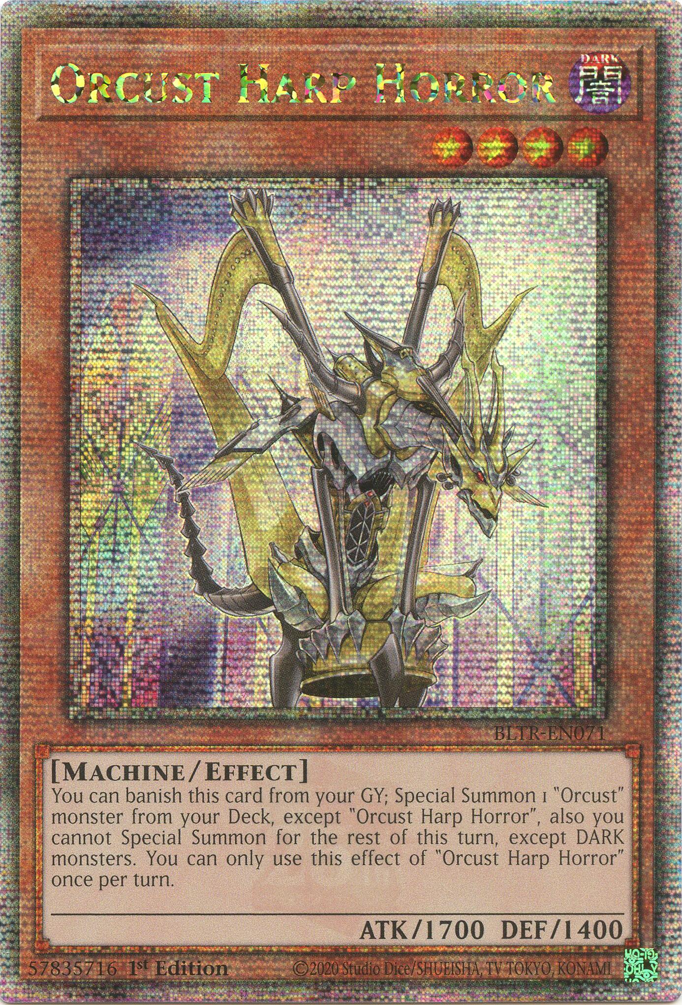 Orcust Harp Horror (Quarter Century Secret Rare) [BLTR-EN071] Quarter Century Secret Rare | Good Games Morley