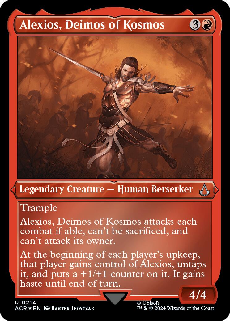 Alexios, Deimos of Kosmos (Foil Etched) [Assassin's Creed] | Good Games Morley