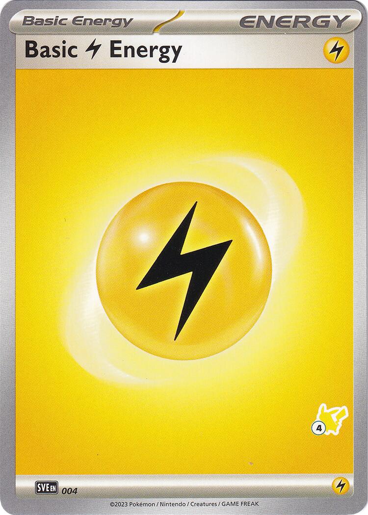 Basic Lightning Energy (004) (Pikachu Stamp #4) [Battle Academy 2024] | Good Games Morley