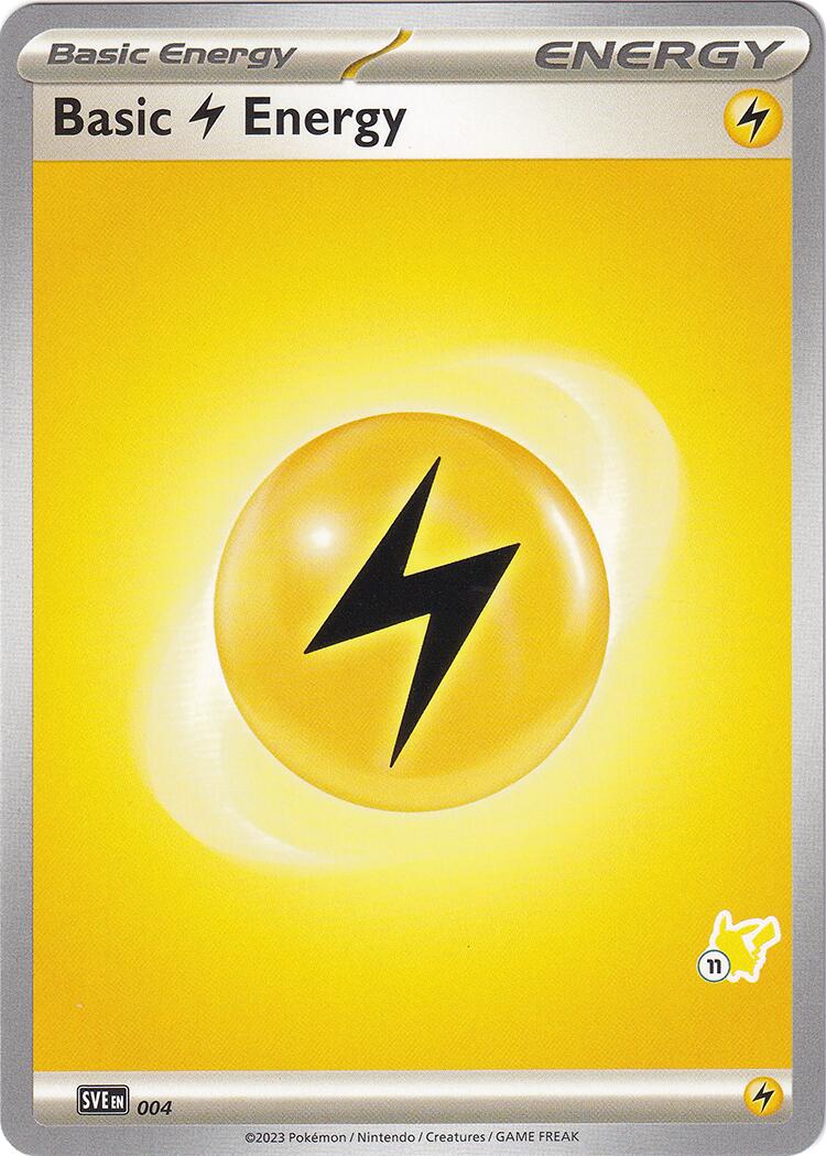 Basic Lightning Energy (004) (Pikachu Stamp #11) [Battle Academy 2024] | Good Games Morley