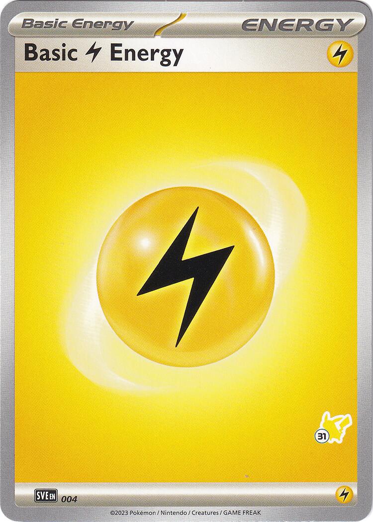 Basic Lightning Energy (004) (Pikachu Stamp #31) [Battle Academy 2024] | Good Games Morley