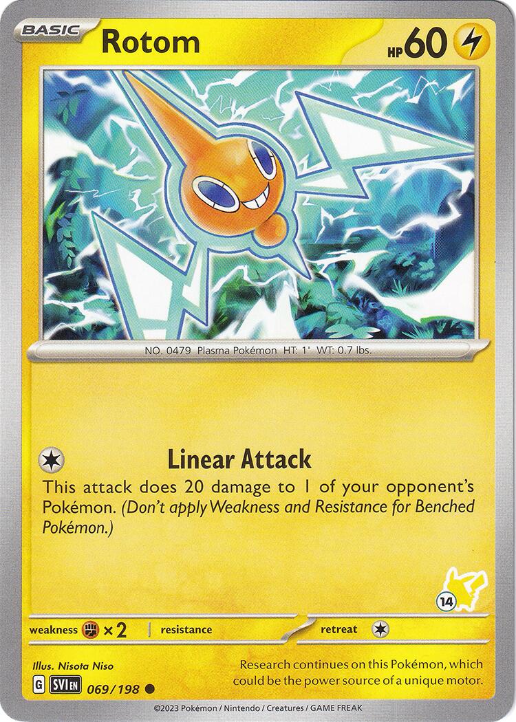 Rotom (069/198) (Pikachu Stamp #14) [Battle Academy 2024] | Good Games Morley
