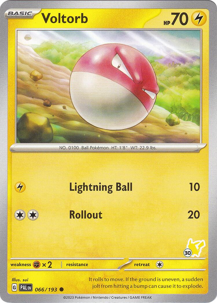 Voltorb (066/193) (Pikachu Stamp #30) [Battle Academy 2024] | Good Games Morley