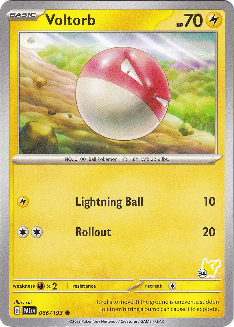 Voltorb (066/193) (Pikachu Stamp #34) [Battle Academy 2024] | Good Games Morley