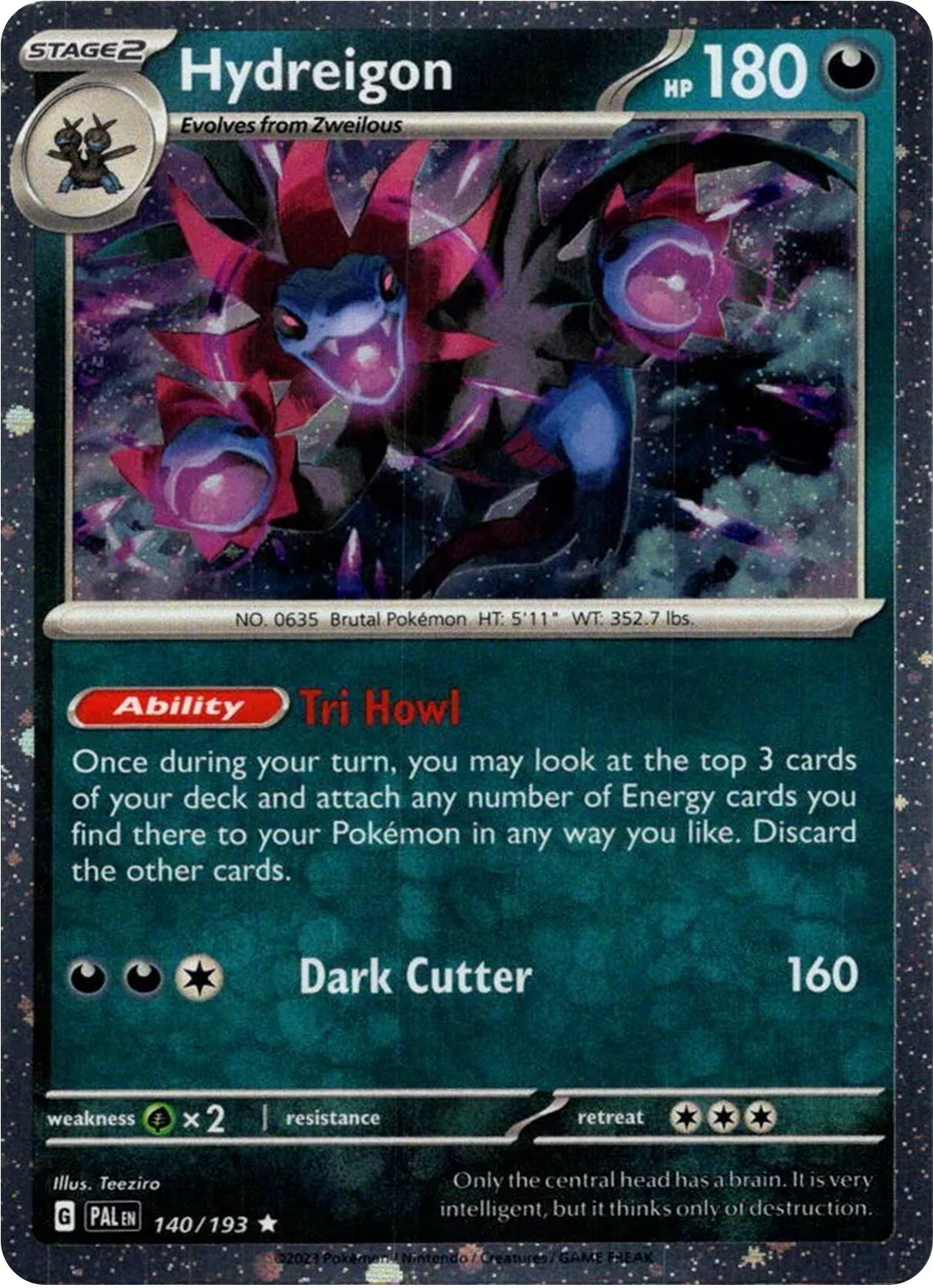 Hydreigon (140/193) (Cosmo Holo) [Scarlet & Violet: Paldea Evolved] | Good Games Morley