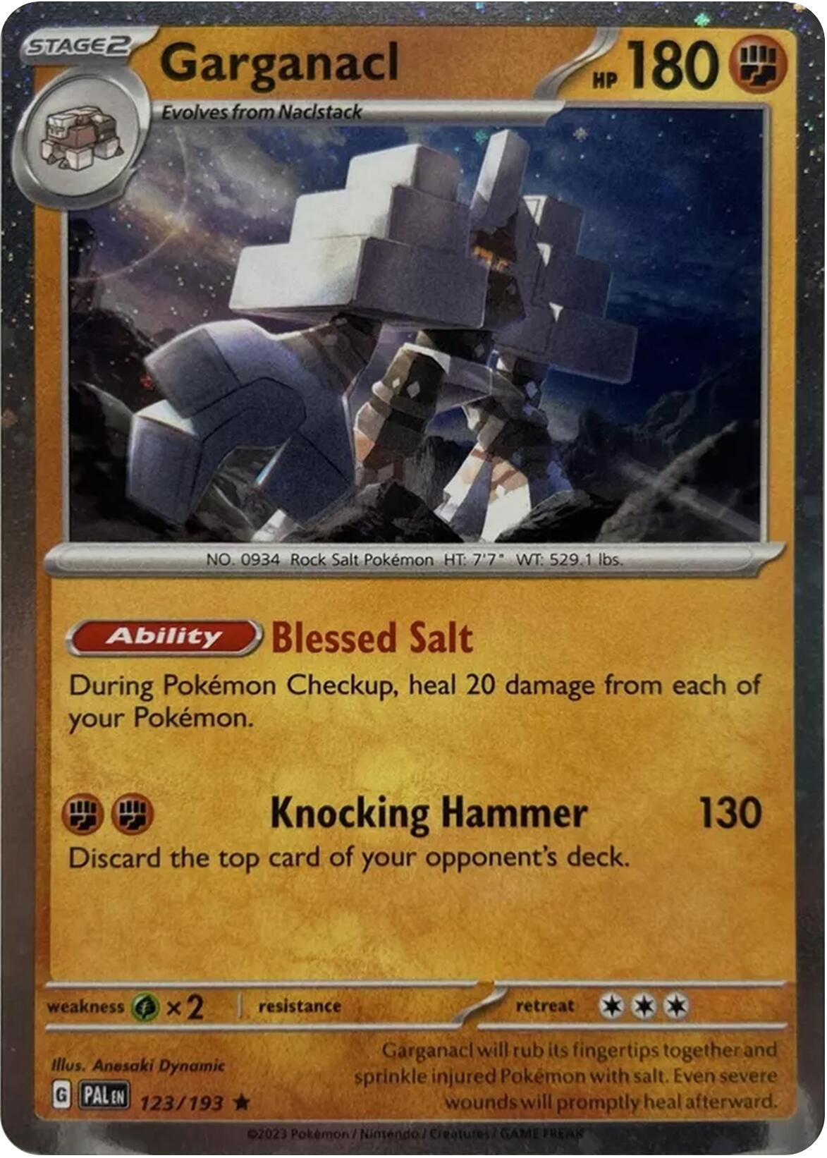 Garganacl (123/193) (Cosmos Holo) [Scarlet & Violet: Paldea Evolved] | Good Games Morley