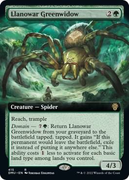 Llanowar Greenwidow Extended Art 415/281 (Dominaria United)  - Foil | Good Games Morley