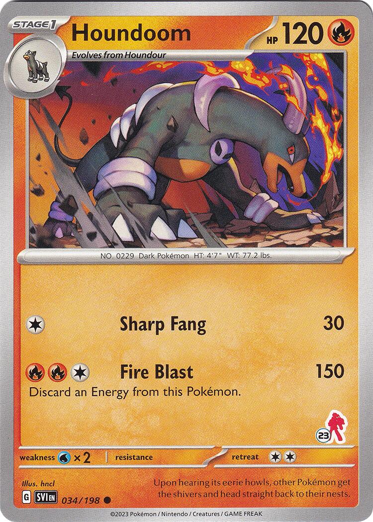 Houndoom (034/198) (Armarouge Stamp #23) [Battle Academy 2024] | Good Games Morley