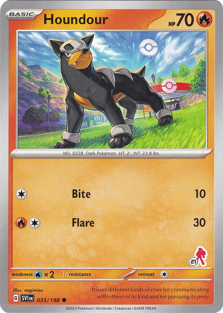 Houndour (033/198) (Armarouge Stamp #21) [Battle Academy 2024] | Good Games Morley