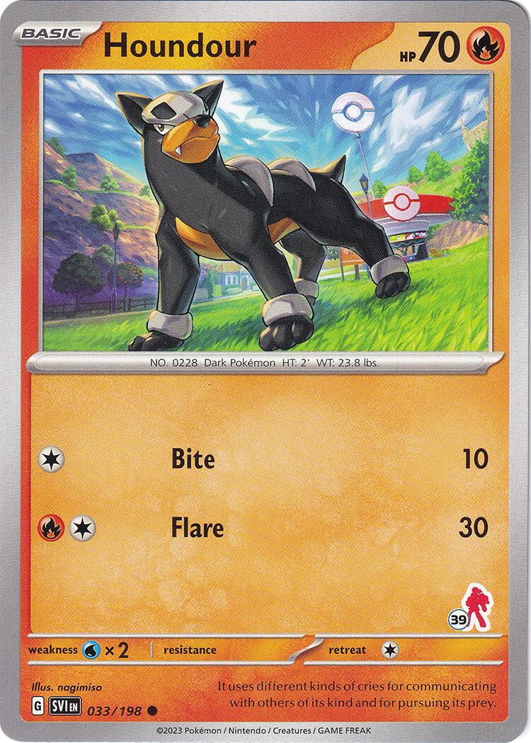 Houndour (033/198) (Armarouge Stamp #39) [Battle Academy 2024] | Good Games Morley