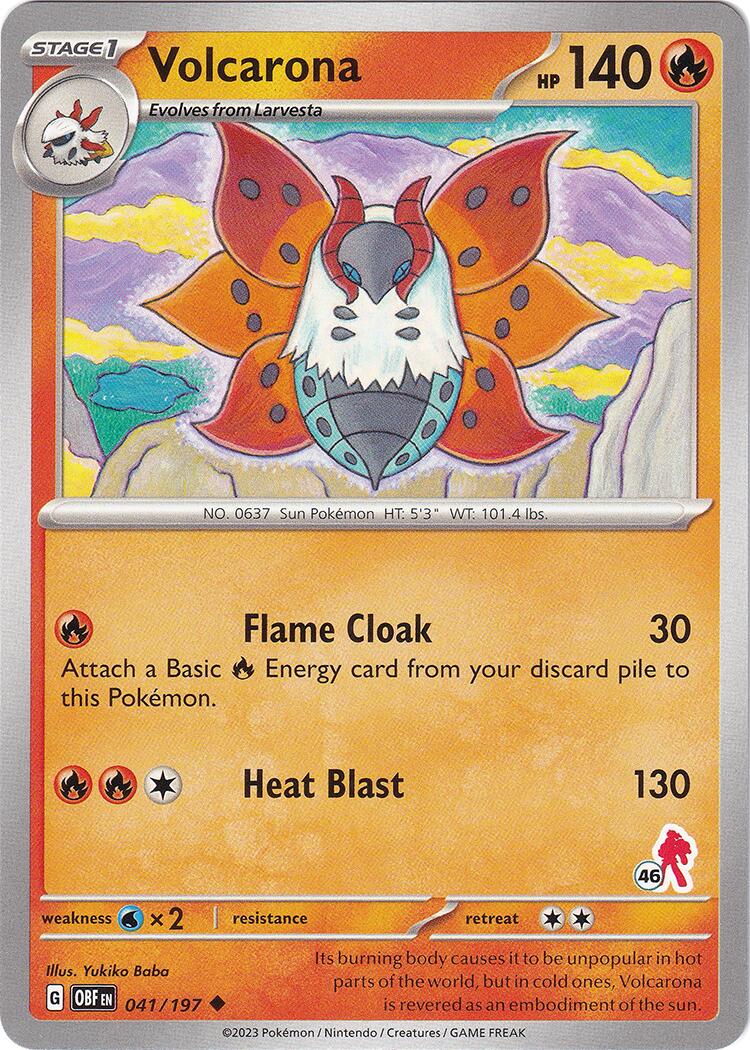 Volcarona (041/197) (Armarouge Stamp #46) [Battle Academy 2024] | Good Games Morley