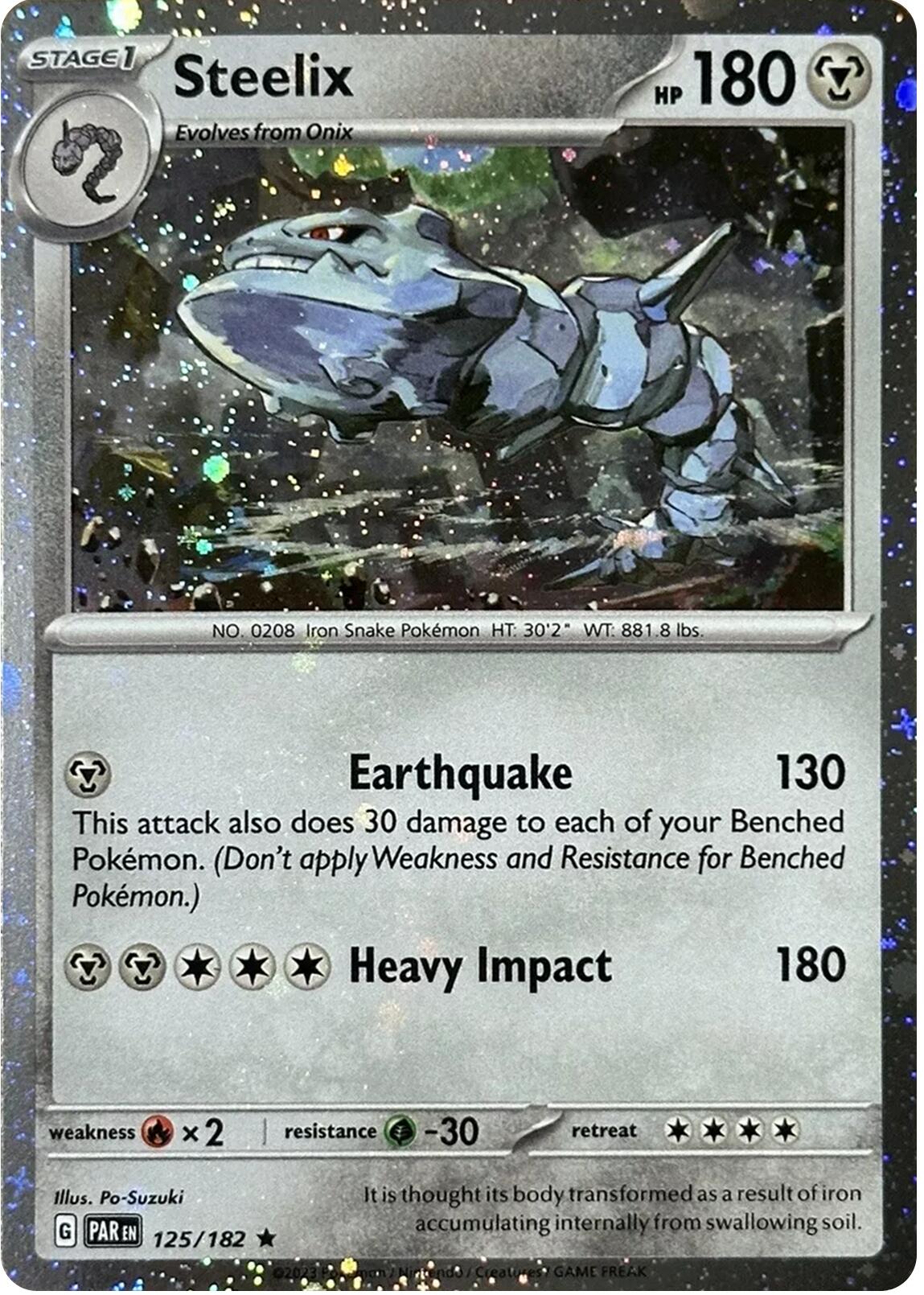 Steelix (125/182) (Cosmos Holo) [Scarlet & Violet: Paradox Rift] | Good Games Morley
