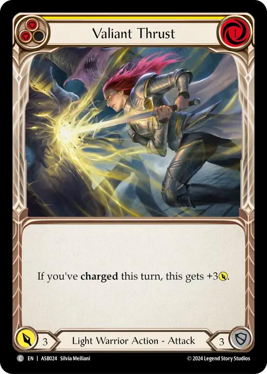 Valiant Thrust (Yellow) [ASB024] (Armory Deck: Boltyn) | Good Games Morley