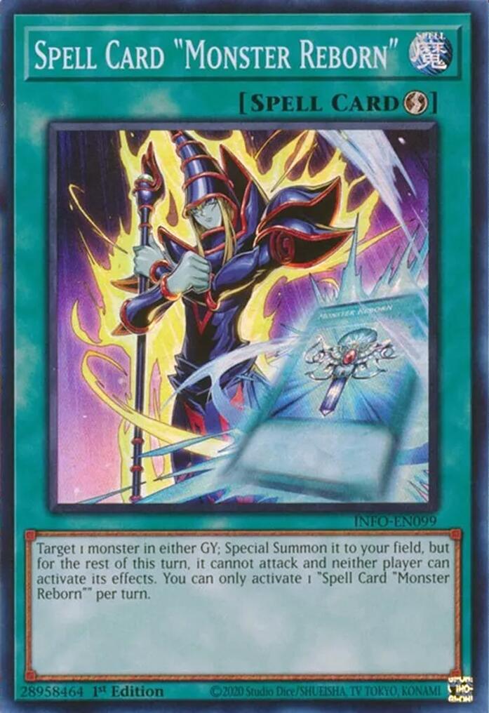 Spell Card "Monster Reborn" [INFO-EN099] Super Rare | Good Games Morley