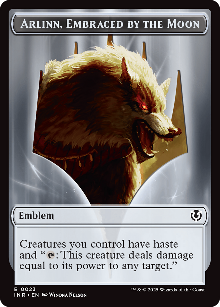 Wolf (0018) // Emblem - Arlinn, Embraces by the Moon Double-Sided Token [Innistrad Remastered Tokens] | Good Games Morley