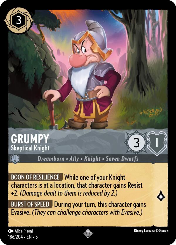 Grumpy - Skeptical Knight (186/204) [Shimmering Skies] | Good Games Morley