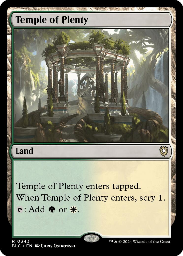 Temple of Plenty [Bloomburrow Commander] | Good Games Morley