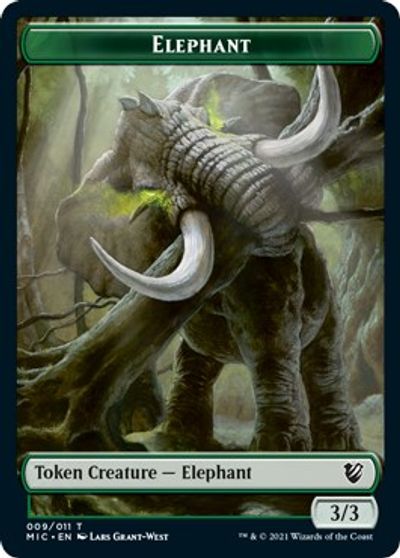 Elephant // Spirit Double-Sided Token [Innistrad: Midnight Hunt Commander Tokens] | Good Games Morley
