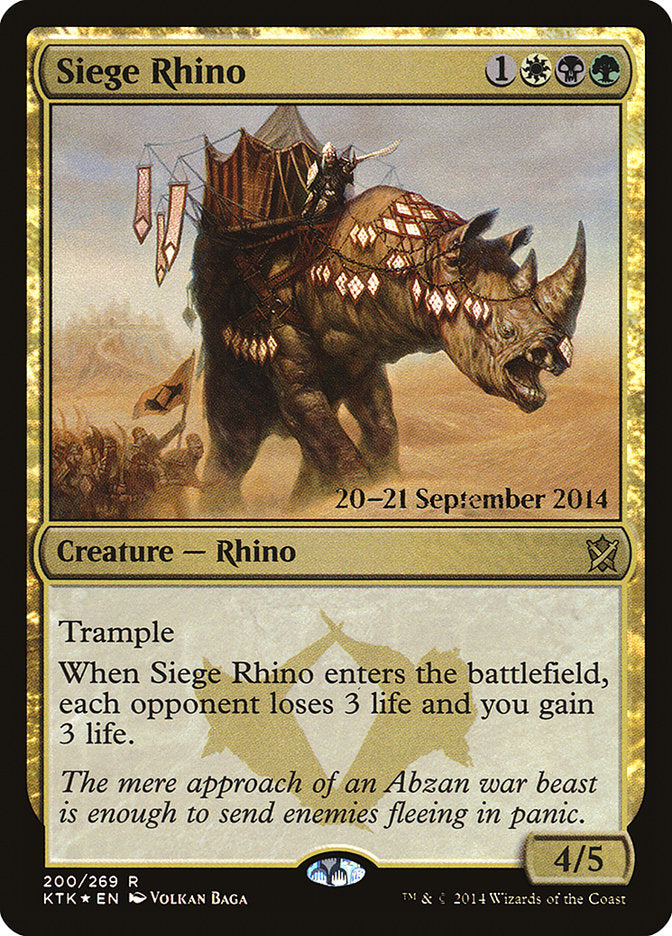 Siege Rhino [Khans of Tarkir Prerelease Promos] | Good Games Morley