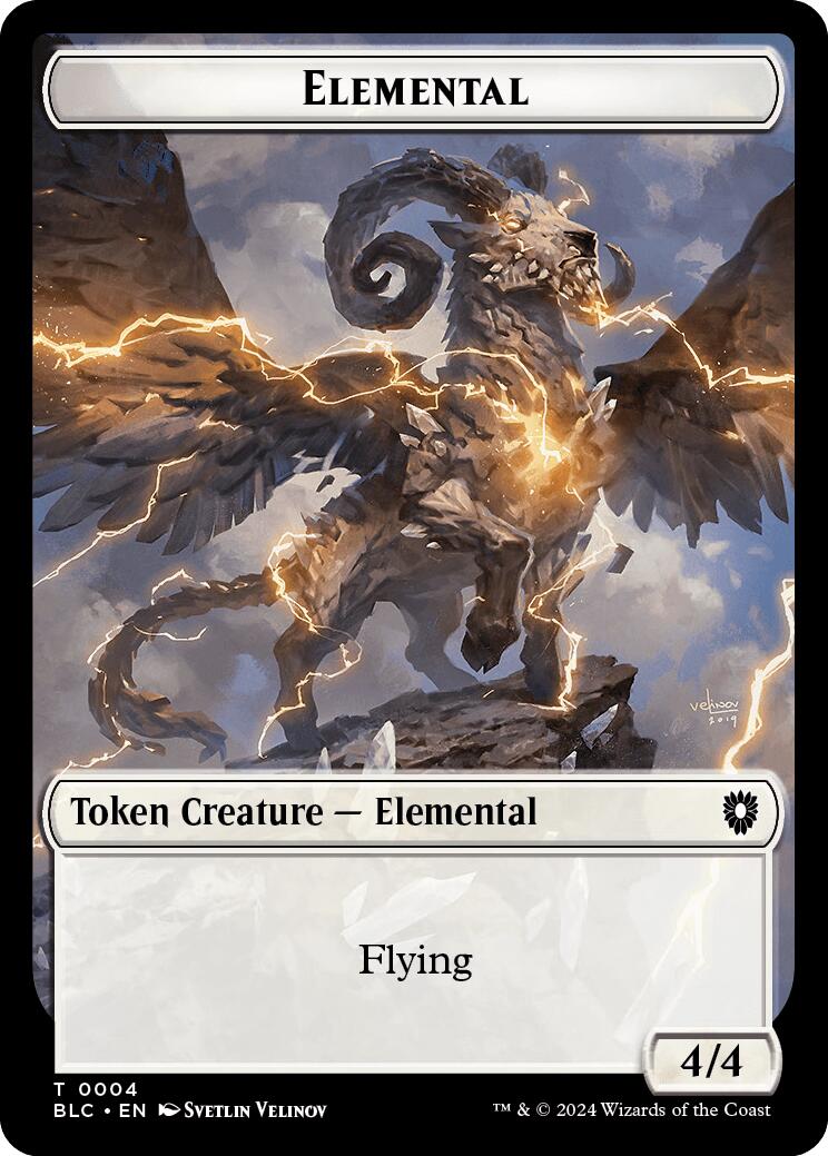Elemental // Cat Double-Sided Token [Bloomburrow Commander Tokens] | Good Games Morley