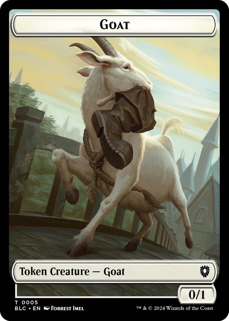 Goat // Wolf (032) Double-Sided Token [Bloomburrow Commander Tokens] | Good Games Morley