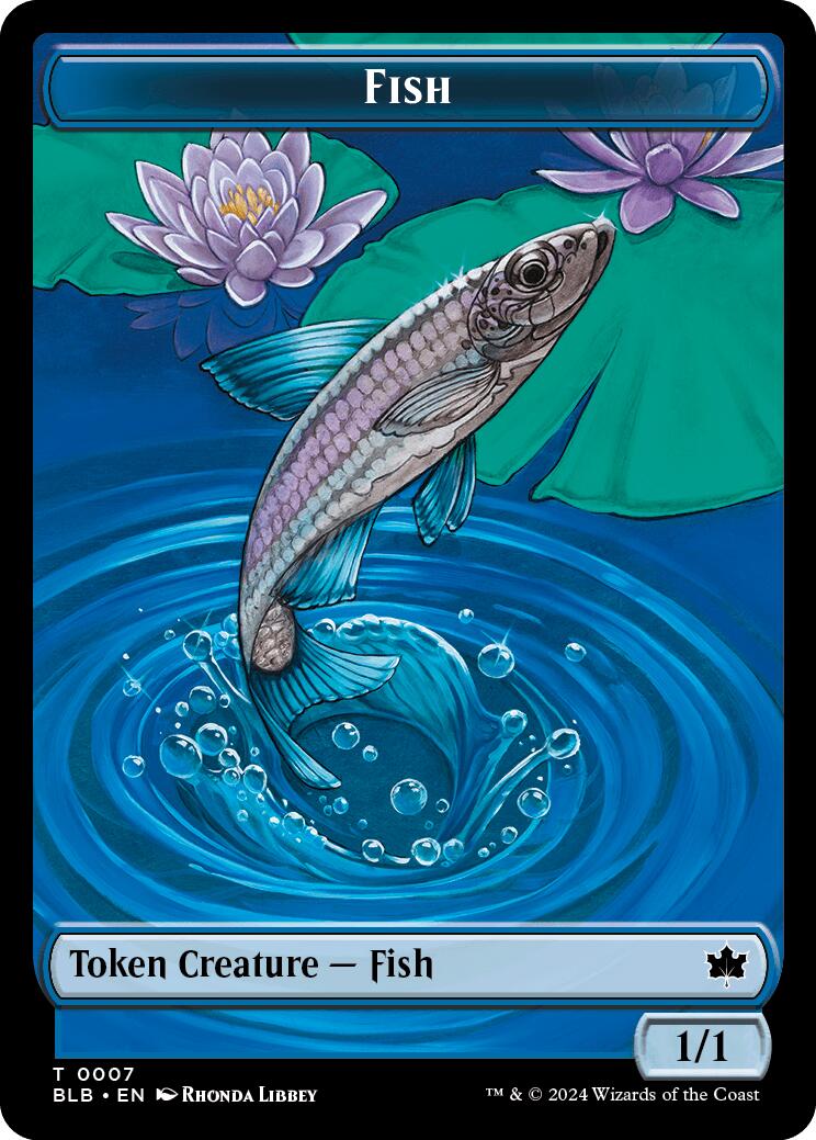 Bird (011) // Fish Double-Sided Token [Bloomburrow Commander Tokens] | Good Games Morley