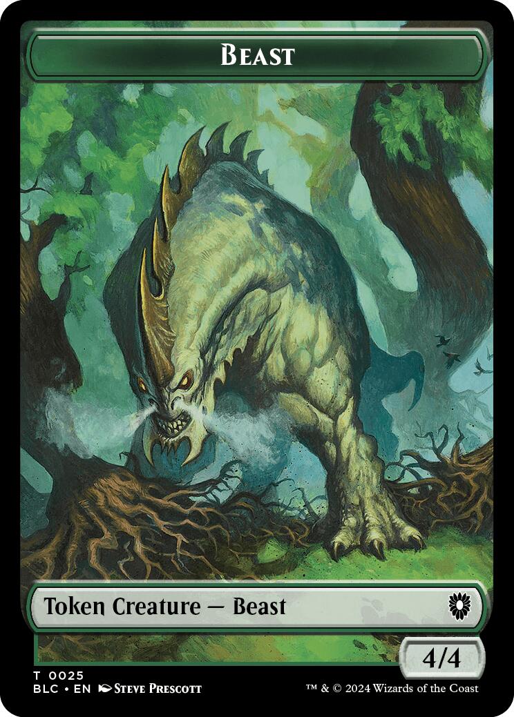 Cat // Beast (025) Double-Sided Token [Bloomburrow Commander Tokens] | Good Games Morley