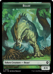 Cat // Beast (025) Double-Sided Token [Bloomburrow Commander Tokens] | Good Games Morley