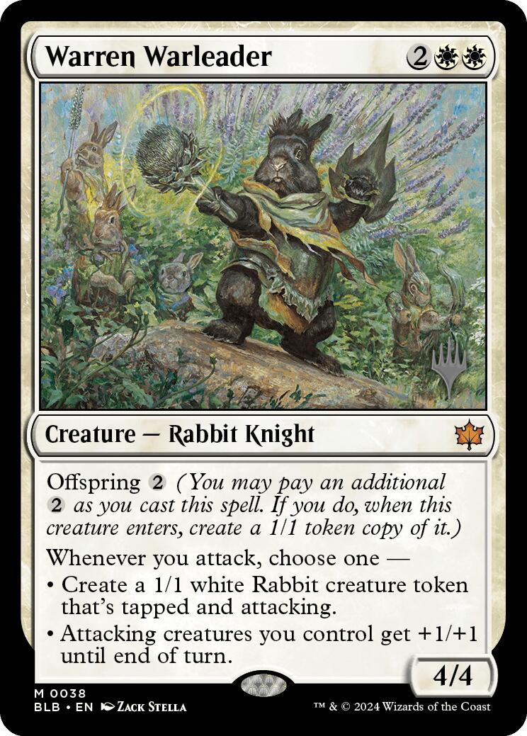Warren Warleader (Promo Pack) [Bloomburrow Promos] | Good Games Morley