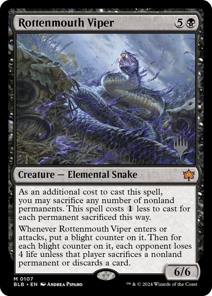 Rottenmouth Viper (Promo Pack) [Bloomburrow Promos] | Good Games Morley