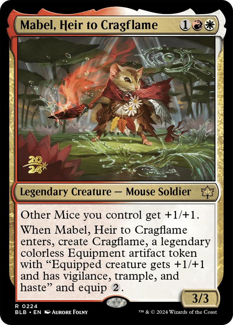 Mabel, Heir to Cragflame [Bloomburrow Prerelease Promos] | Good Games Morley