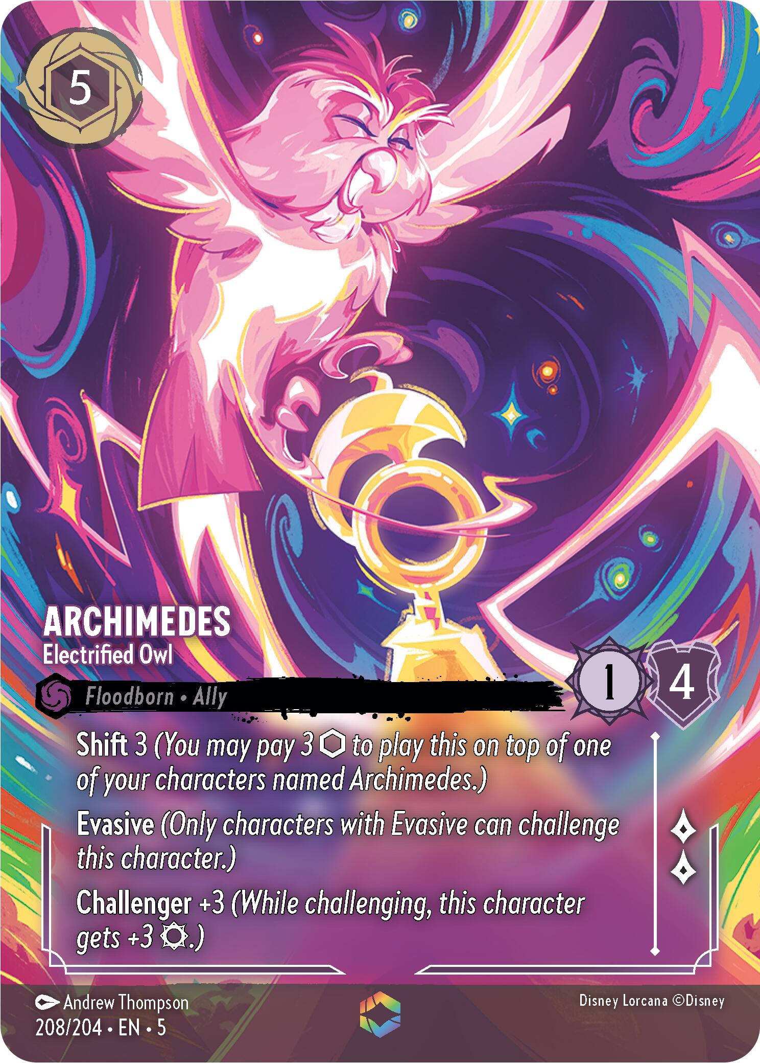Archimedes - Electrified Owl (Enchanted) (208/204) [Shimmering Skies] | Good Games Morley
