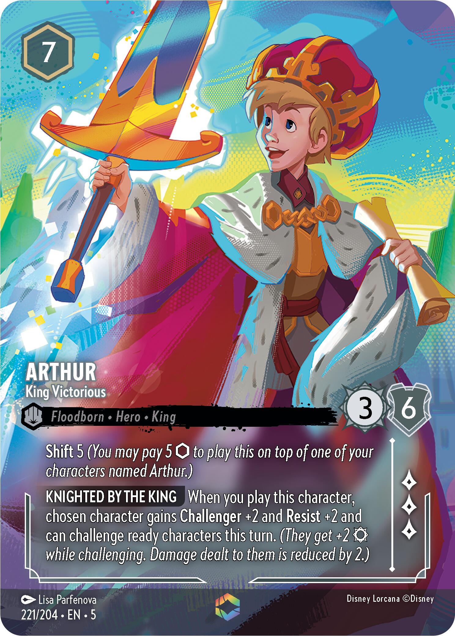 Arthur - King Victorious (Enchanted) (221/204) [Shimmering Skies] | Good Games Morley