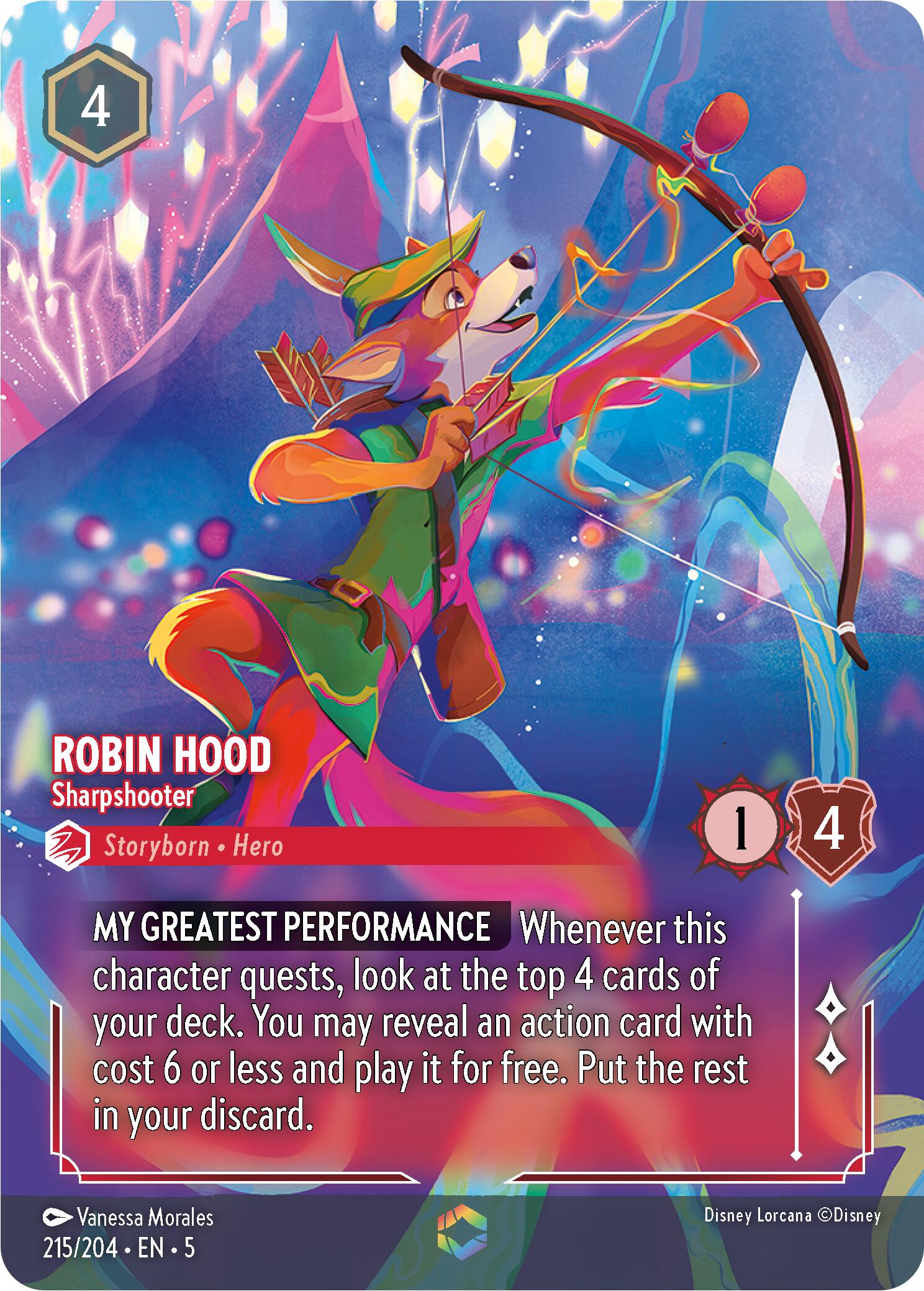 Robin Hood - Sharpshooter (Enchanted) (215/204) [Shimmering Skies] | Good Games Morley