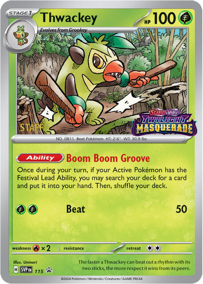 Thwackey (115) (Staff) [Scarlet & Violet: Black Star Promos] | Good Games Morley