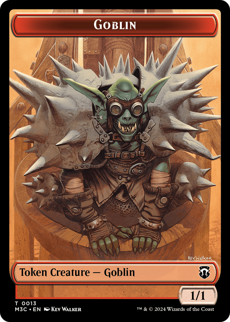 Goblin (Ripple Foil) // Tarmogoyf Double-Sided Token [Modern Horizons 3 Commander Tokens] | Good Games Morley