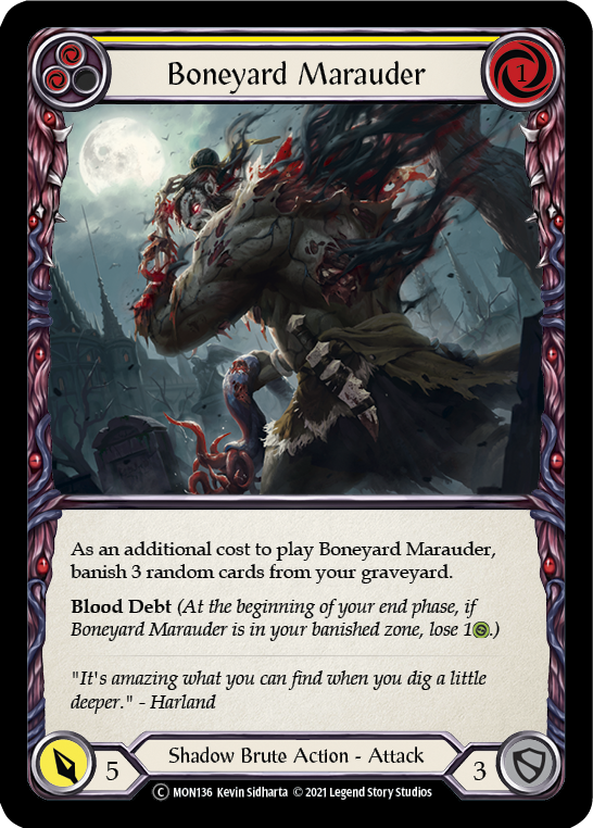 Boneyard Marauder (Yellow) [U-MON136-RF] (Monarch Unlimited)  Unlimited Rainbow Foil | Good Games Morley