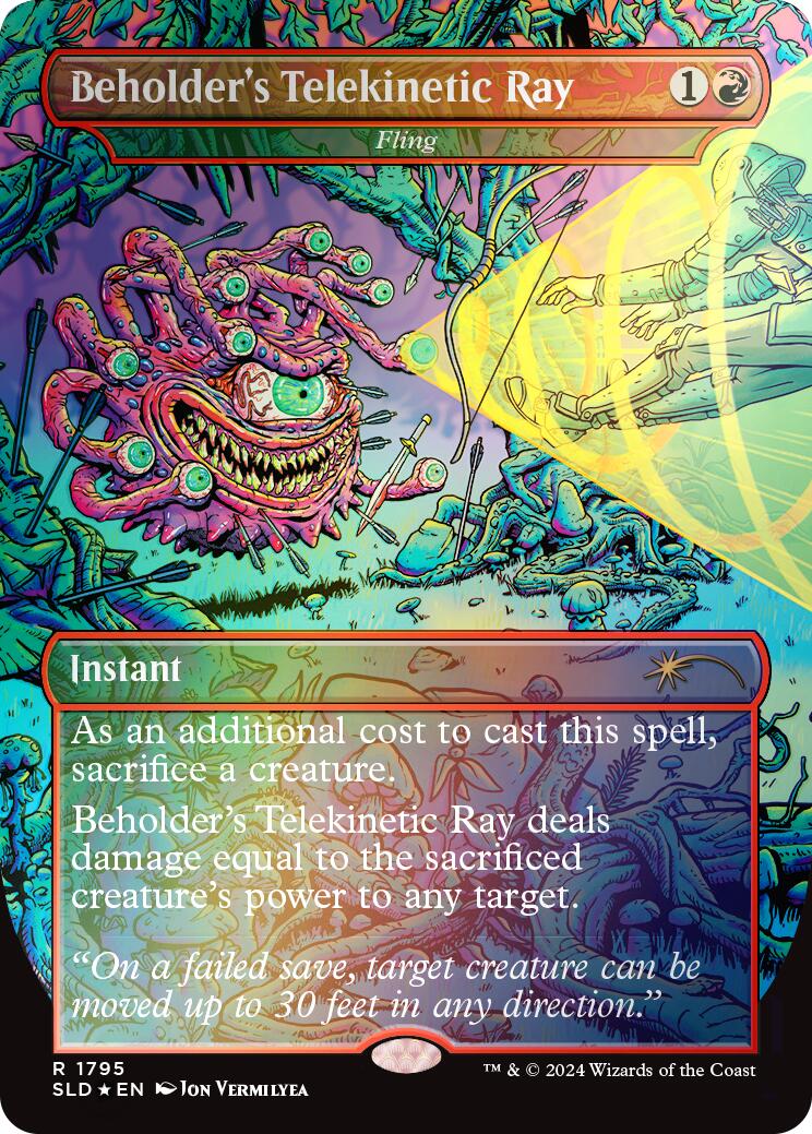 Beholder's Telekinetic Ray - Fling (Rainbow Foil) [Secret Lair Drop Series] | Good Games Morley