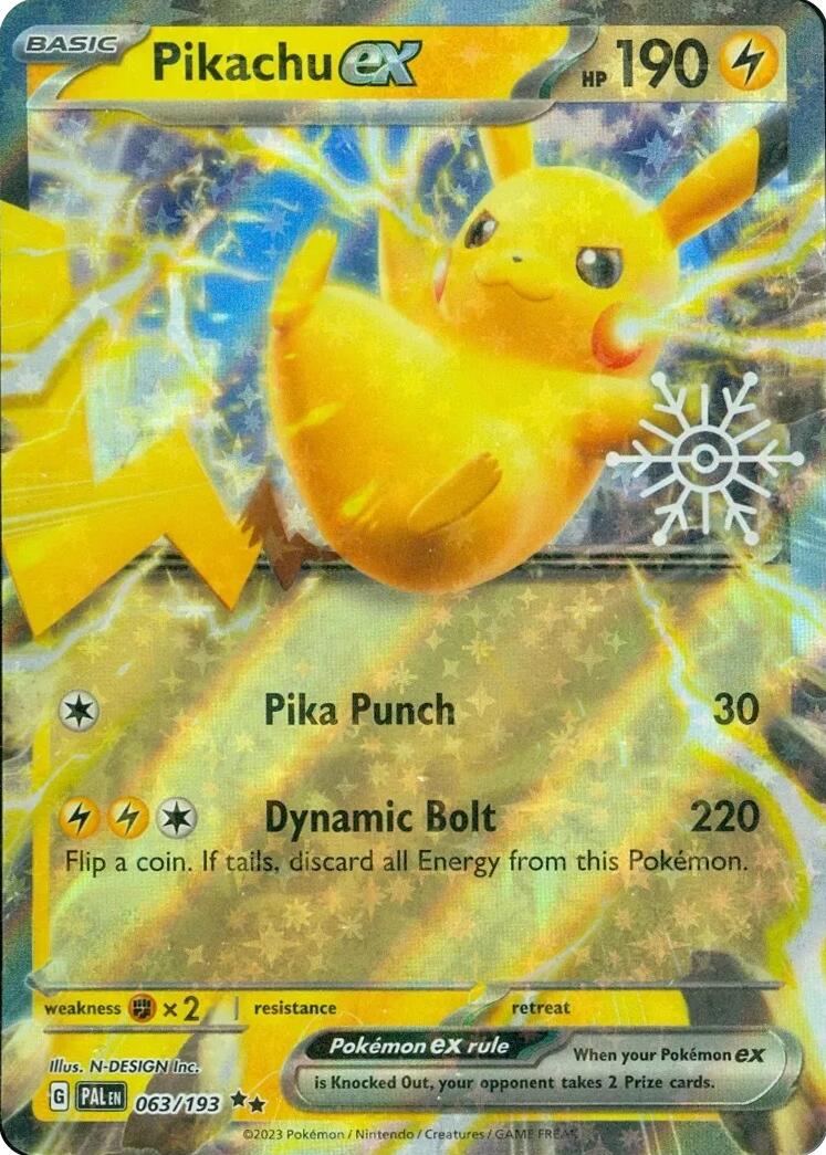 Pikachu ex (063/193) (Holiday Calendar) [Miscellaneous Cards] | Good Games Morley